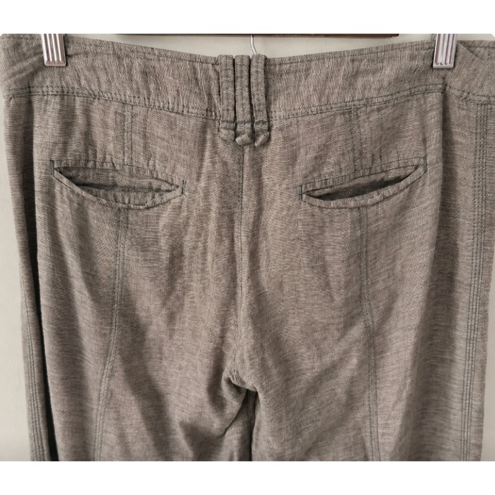 Free People Women's Flare Wide Leg V2K Vtg Pants Sz 2 Linen Low Rise Brown - Picture 4 of 6